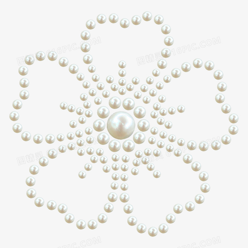 大气首饰素材 白色珍珠花纹