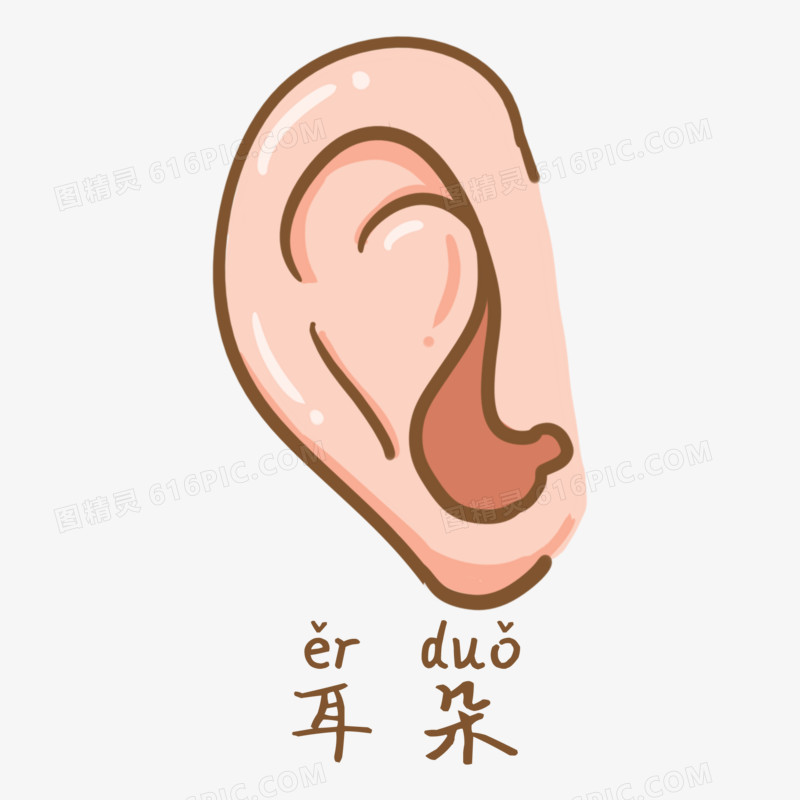 卡通手绘五官耳朵元素