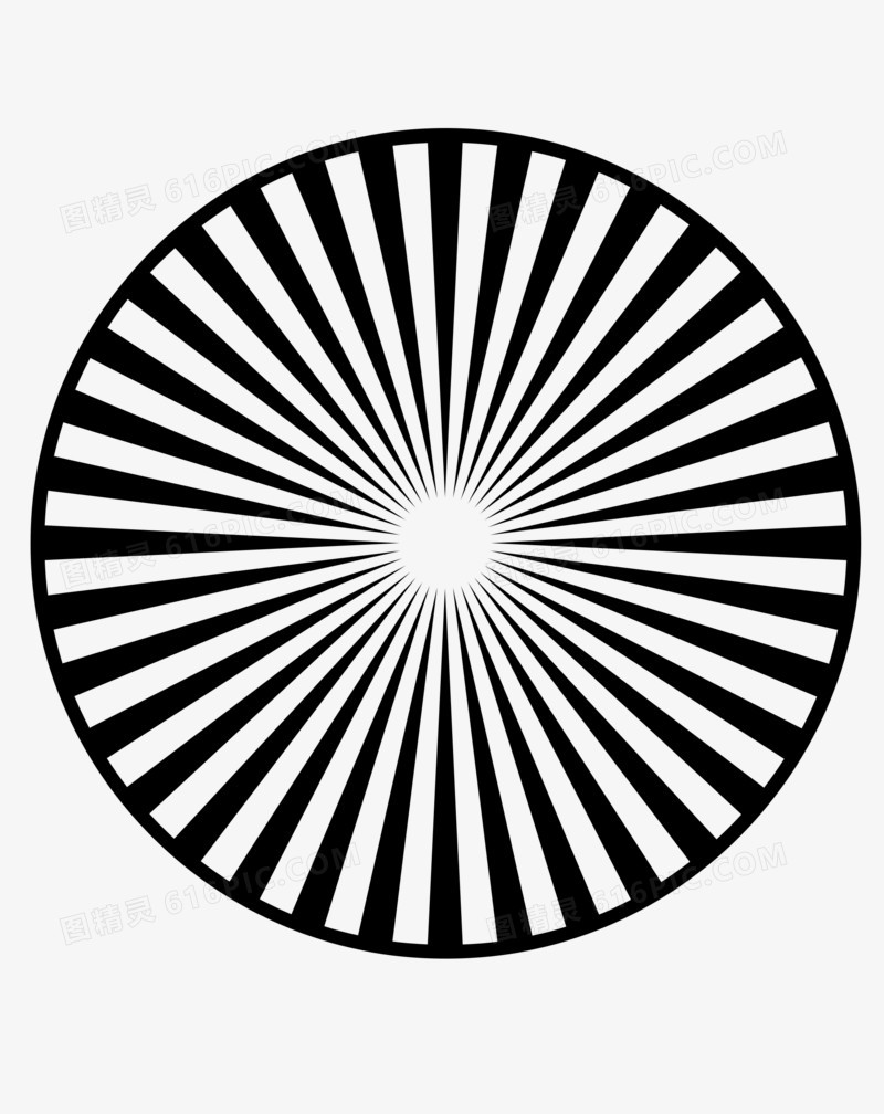 黑白放射发光圆环