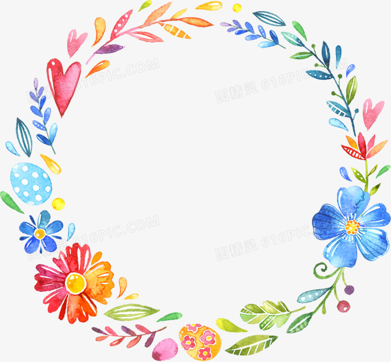 手绘卡通花环