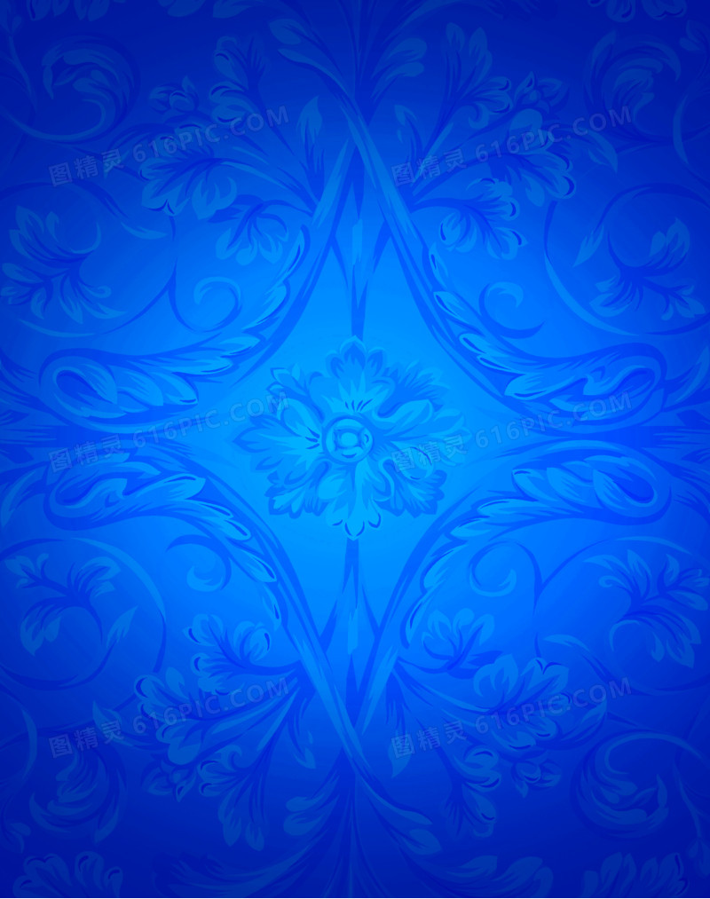 蓝色欧式花纹精美地产广告页面