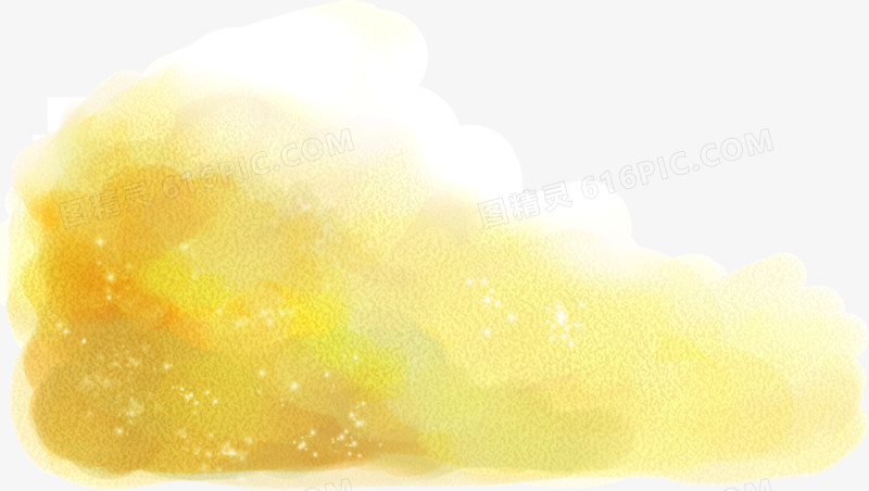 黄色水墨设计云朵
