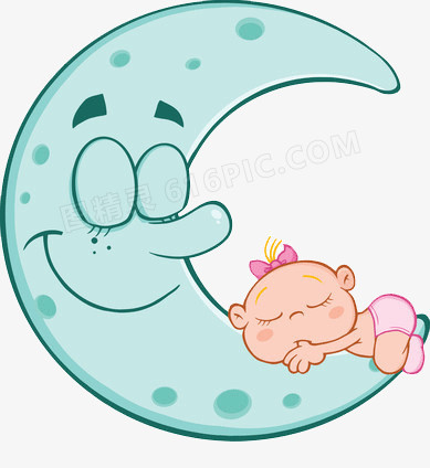 抱着月亮睡觉的宝宝
