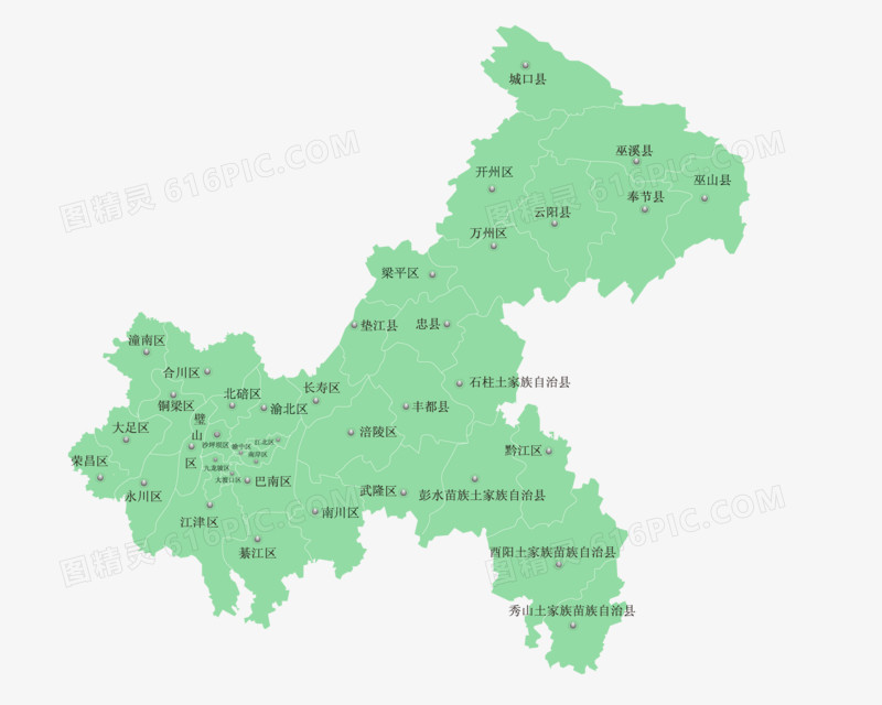 重庆市地图矢量免抠元素