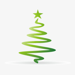 绿色线条圣诞树透明PNG图标