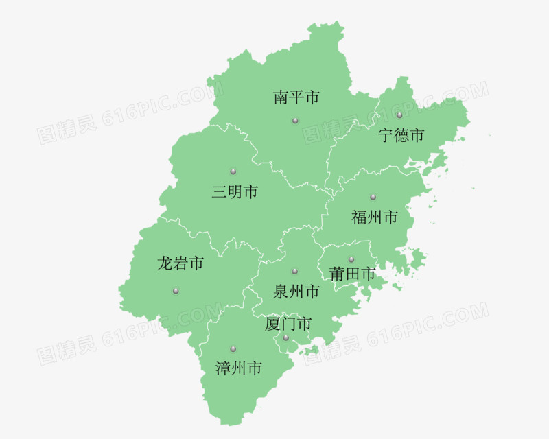 中国福建省地图矢量素材