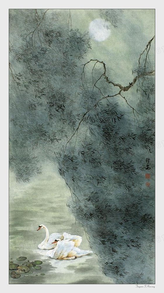 中国名家月亮树林画集