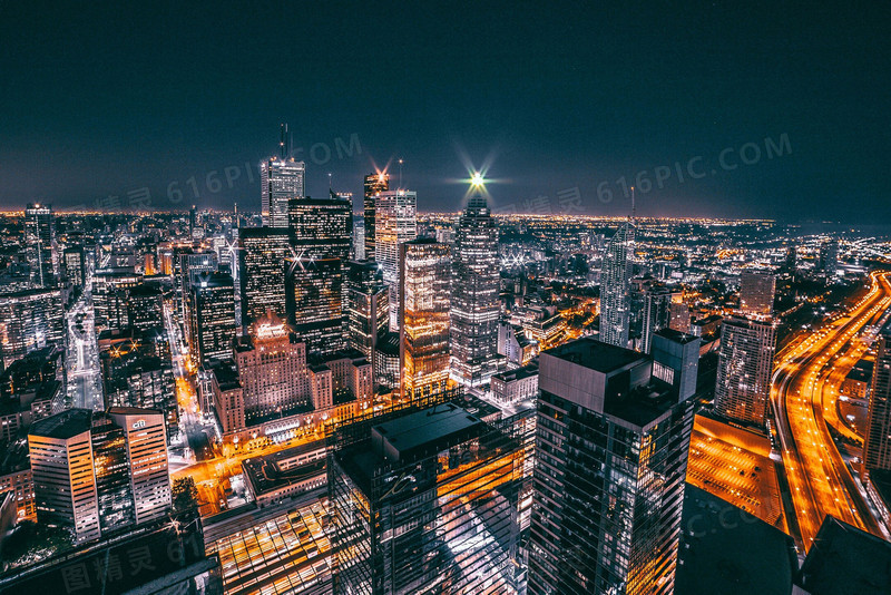 星空灯光城市夜景