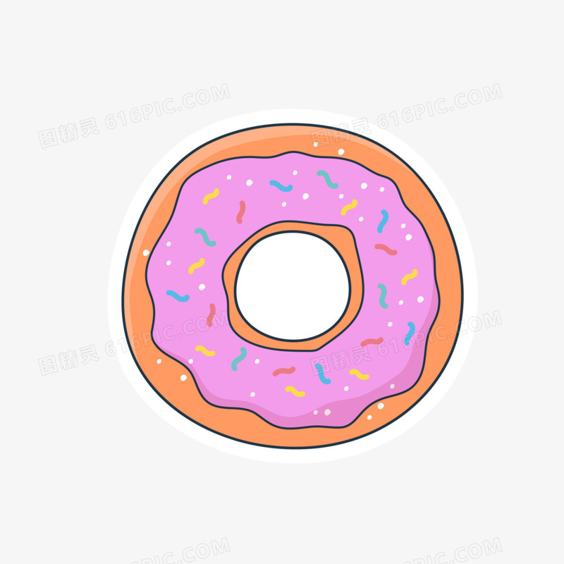 卡通甜甜圈甜品装饰贴纸元素