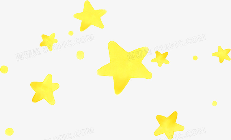 创意合成卡通手绘黄色的小星星