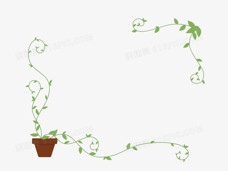 手绘植物边框卡通素材