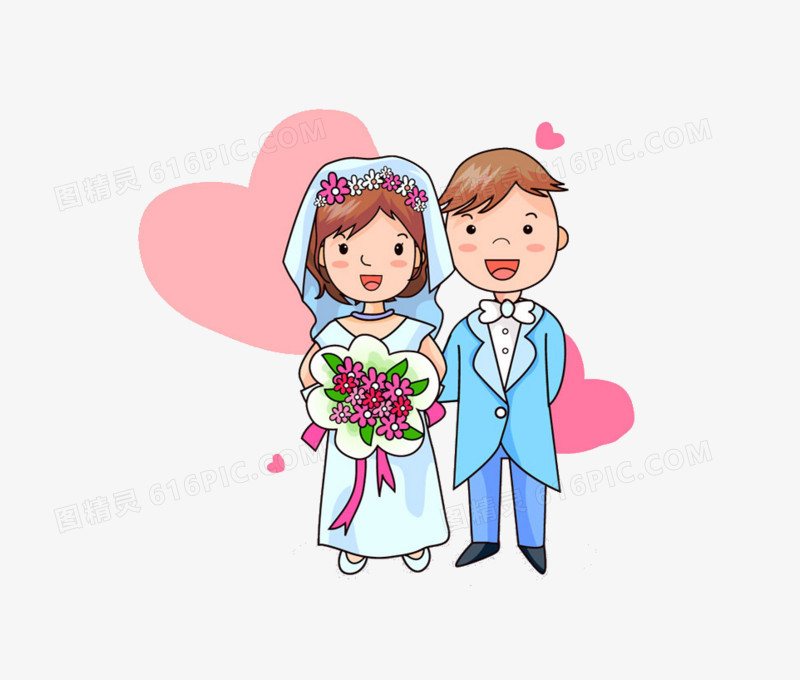 卡通结婚结婚背景结婚新人结婚请柬结婚人物结婚花纹结婚男女结婚请帖