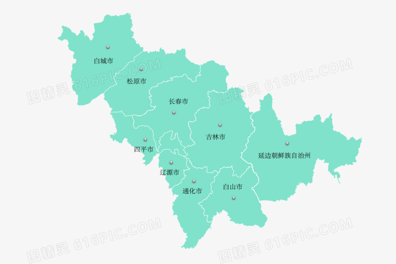 中国吉林省地图矢量素材