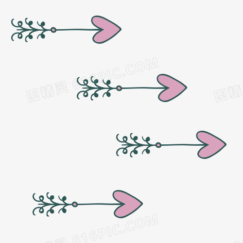 手绘情人箭集素材
