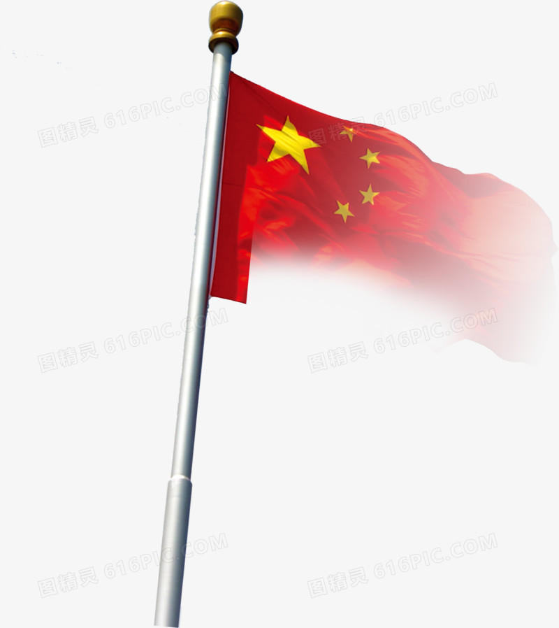 高清彩绘中国的五星红旗
