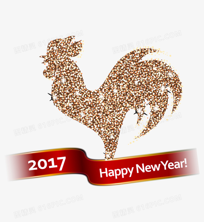 2017新年元素闪光鸡年