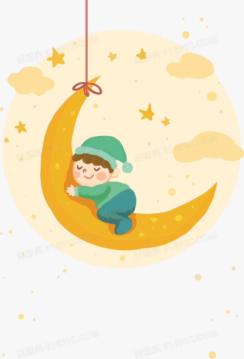 关键词:              可爱卡通月亮睡眠小孩