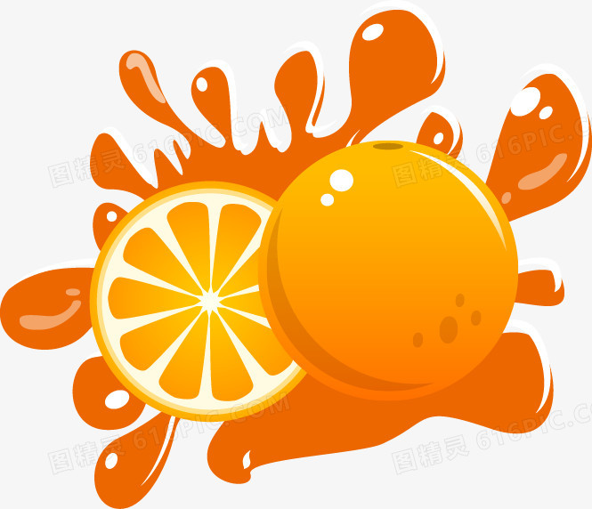 卡通水果橘子