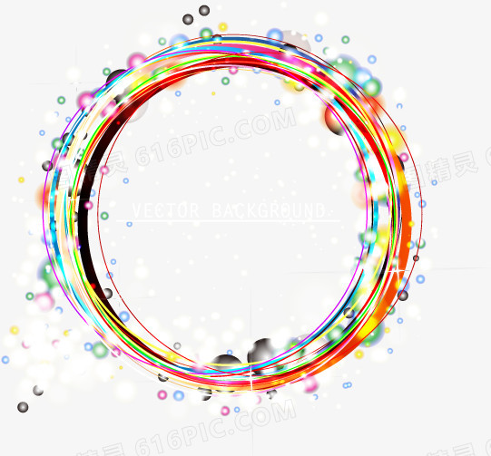 彩色光效圆圈主题框