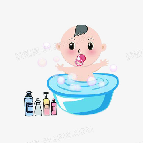 宝宝洗澡泡泡图片素材