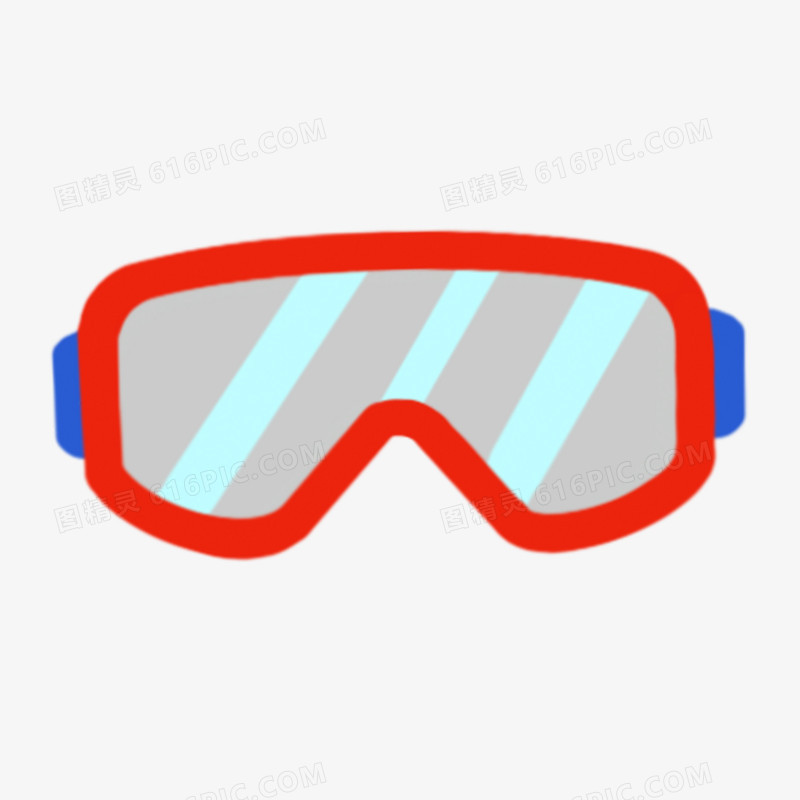 手绘卡通冬季滑雪装备之防护眼镜素材