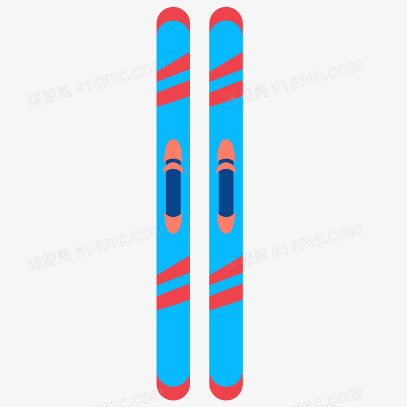 卡通手绘矢量滑雪装备滑雪板元素