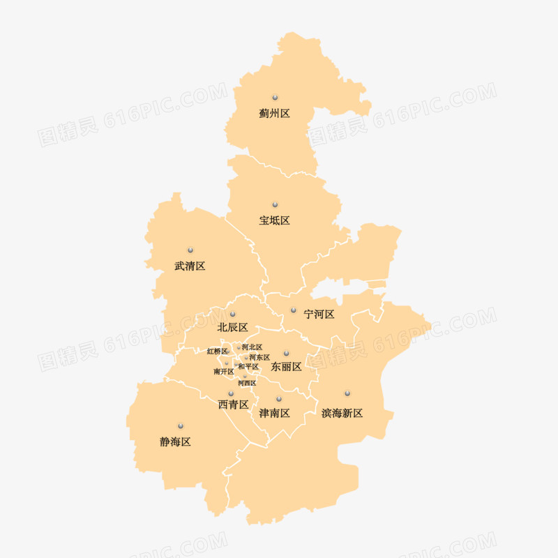 天津市矢量地图免抠元素