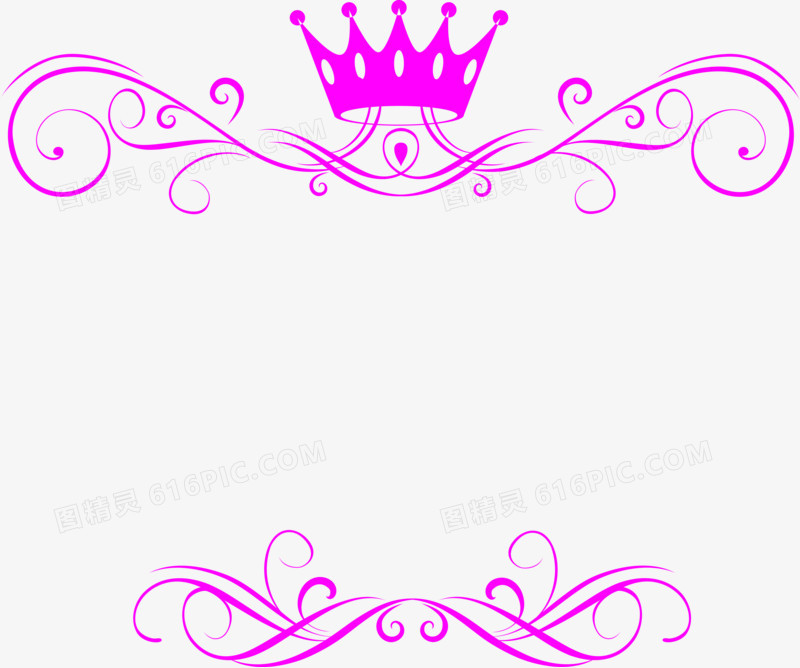 粉色花纹皇冠标签
