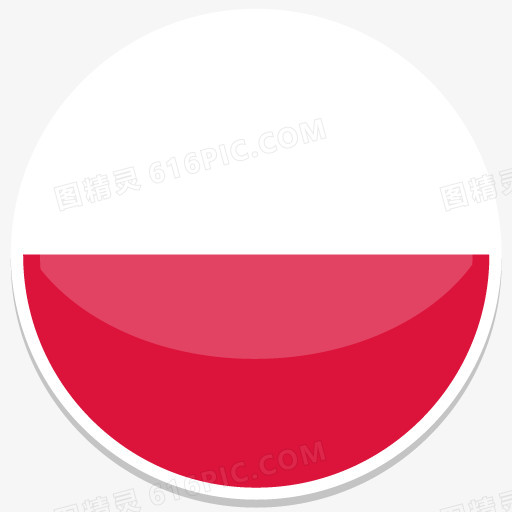 波兰平圆世界国旗图标集
