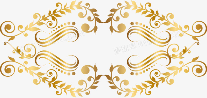 金色精美欧式花纹边框