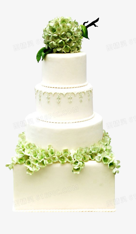 绿色花球蛋糕