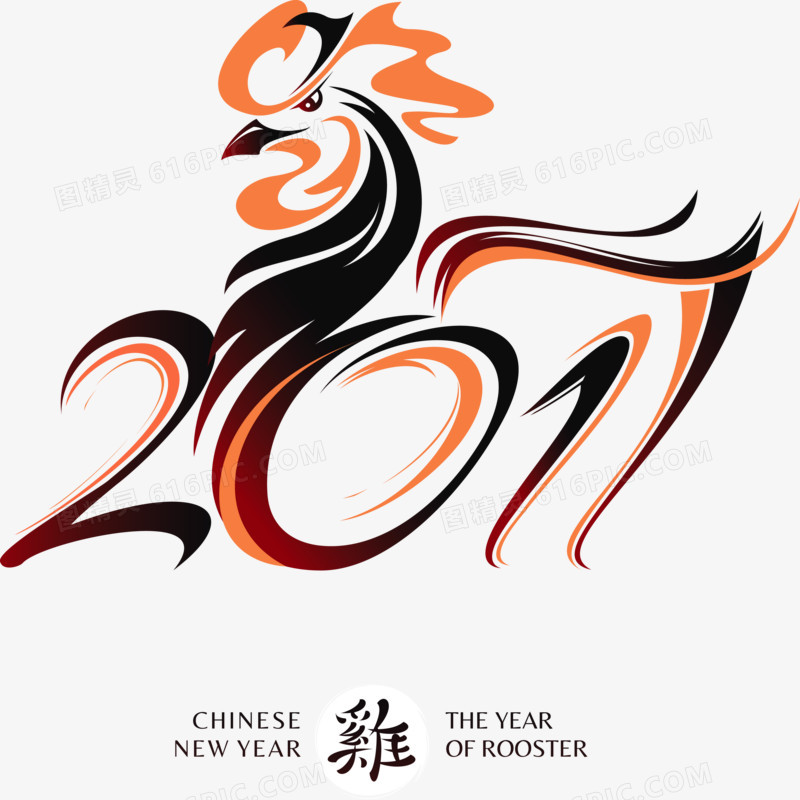 矢量鸡年2017艺术字