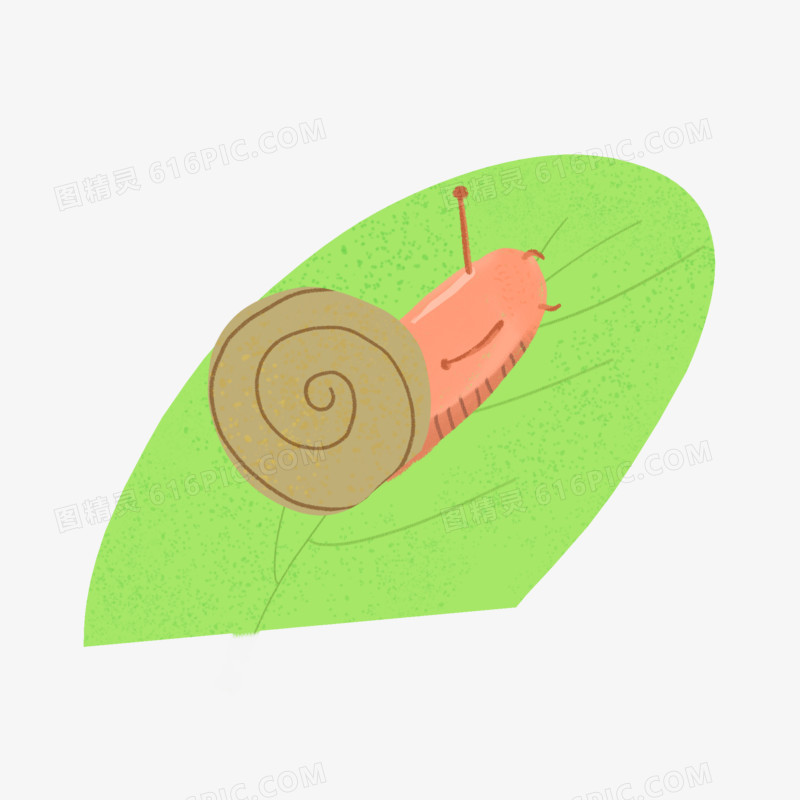 卡通手绘在爬行的蜗牛免抠元素