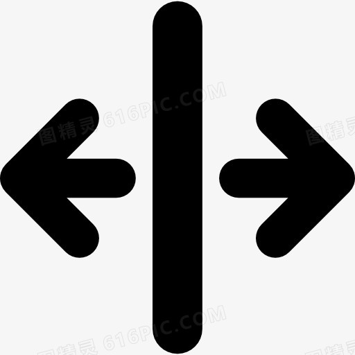 左、右箭头垂直线分离图标
