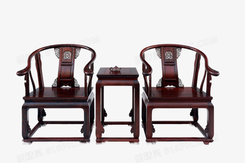 古典红木家具两个太师椅