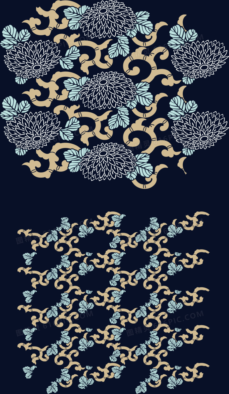 日式花纹背景素材矢量图