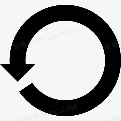 圆形逆时针旋转箭头图标