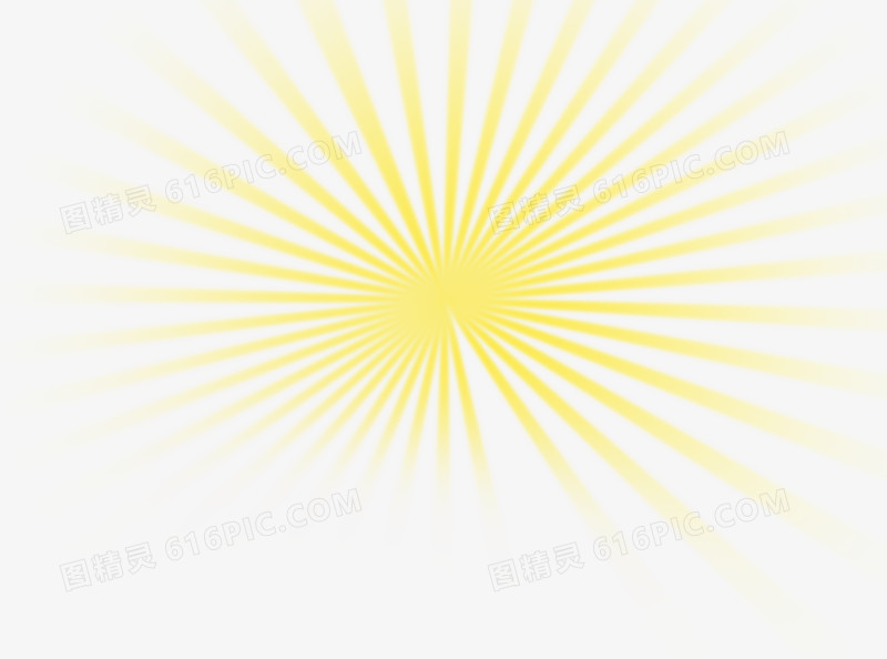 黄色卡通放射日光设计