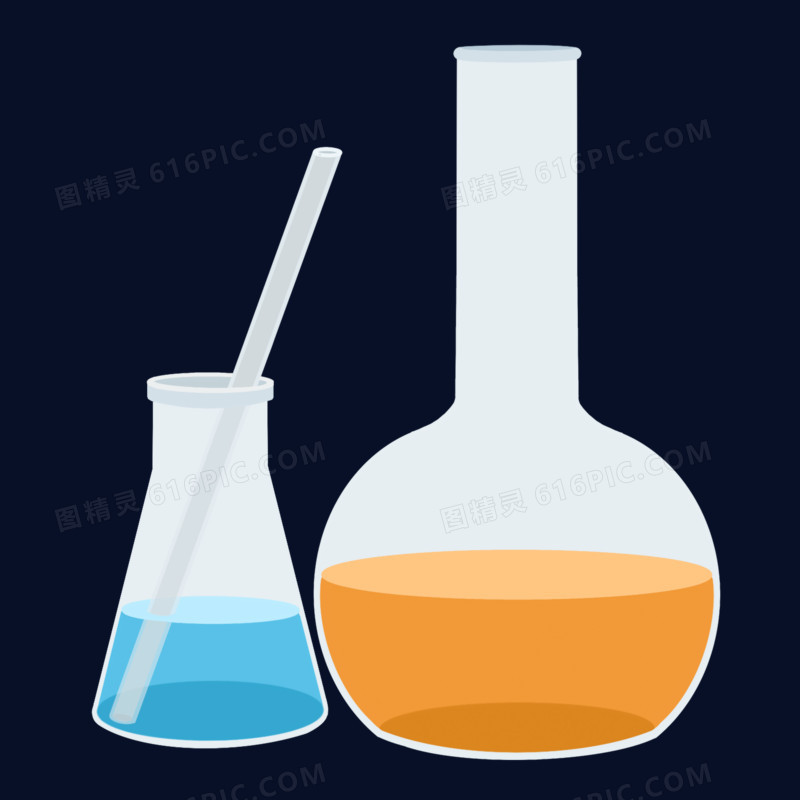 卡通手绘化学实验相关器皿元素