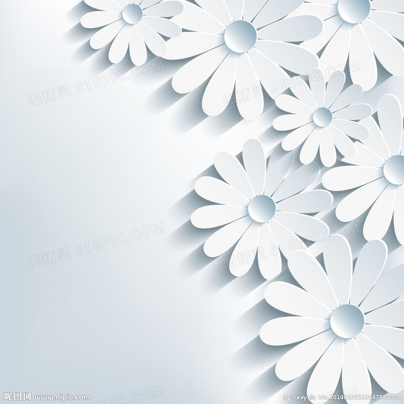 白色花朵投影例会背景素材
