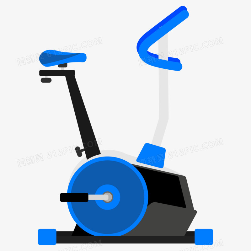 蓝色卡通手绘运动健身器材元素