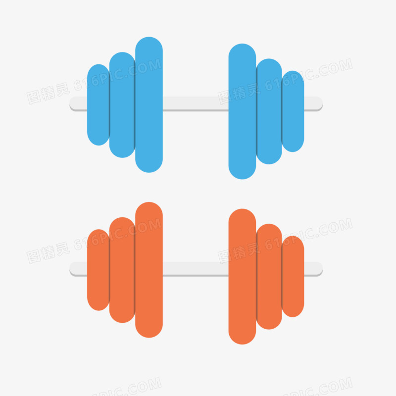 手绘运动装备杠铃元素