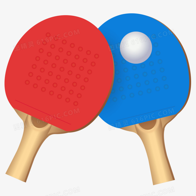 卡通手绘乒乓球乒乓球拍元素
