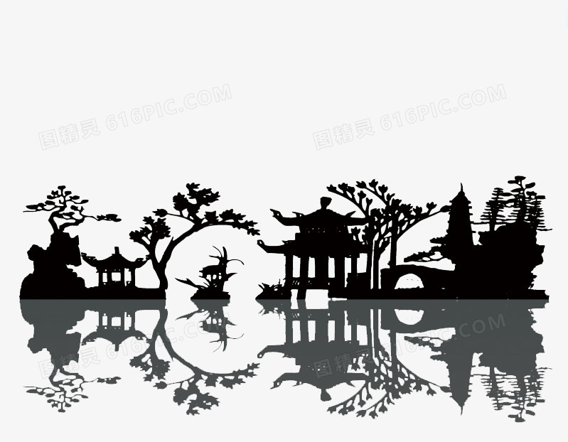 关键词:江南园林苏州园林小桥流水水榭中式庭院古典素描图精灵为您