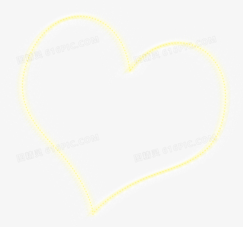 黄色爱心边框素材七夕情人节