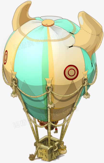 创意手绘扁平风格热气球造型