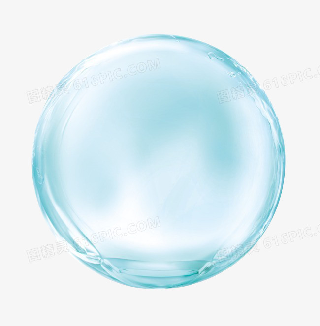 免抠透明水晶蓝色泡泡