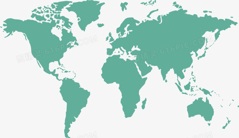 矢量绿色世界地图