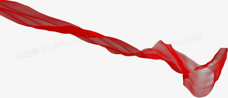 高清立绘随风飘扬的红色丝绸