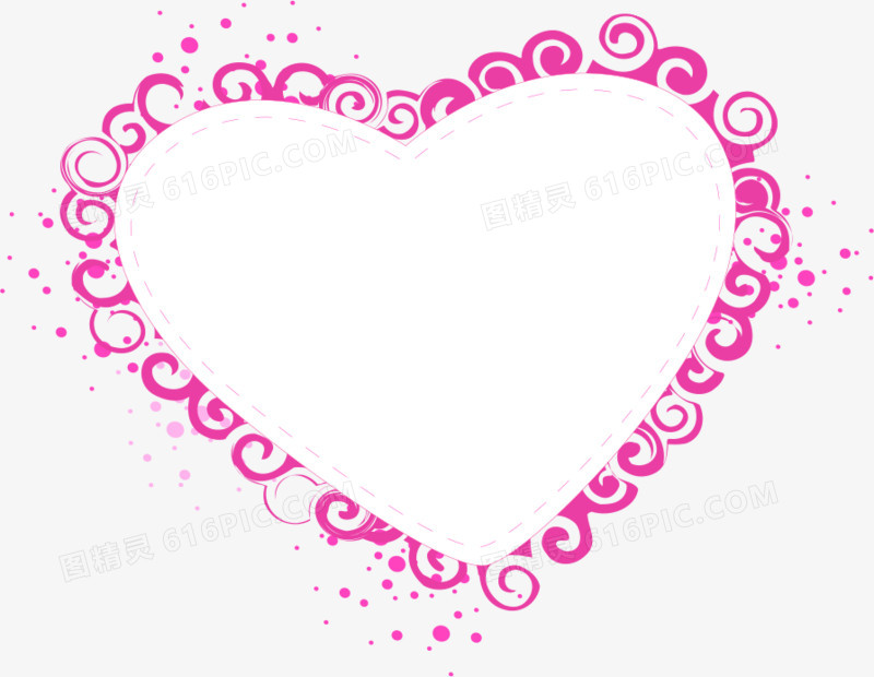 粉色美丽花纹设计爱心